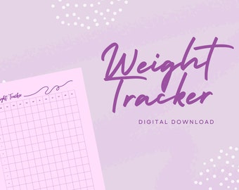 Weight Loss Tracker - Weight Loss Printable PDF, Weight Tracker, Goal Tracker, Weekly Weight Loss Log, Weight Loss Chart, Health Journey