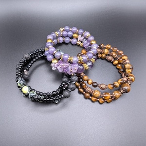 Memory Wire Bracelet, Multi-strand Beaded Wrap Bracelet, Elegant gift