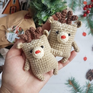 Christmas deer crochet pattern, reindeer, amigurumi, pdf file,