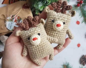 Christmas deer crochet pattern, reindeer, amigurumi, pdf file,