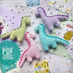 Dinosaur PDF Crochet PATTERN,  amigurumi pattern, PDF Download.