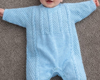Barboteuse tricotée à la main pour bébé 3-6 mois