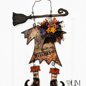 Witch Dress Door Hanger SVG: Farmhouse Laser Cut File (Digital Download)