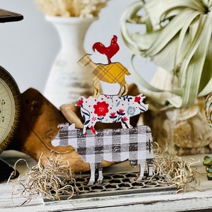 Serre-livres empilables animaux de la ferme, téléchargement numérique Farmhouse Star SVG pour Glowforge ou Laser pas un article physique 0,195" d'épaisseur