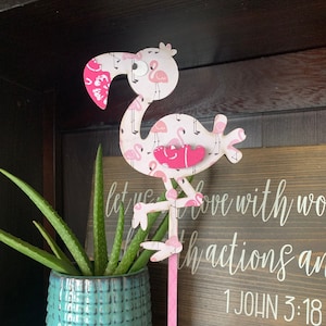 Flamingo SVG Digital Download for Glowforge or Laser Not a Physical Item 1/4&quot; Dowel Base