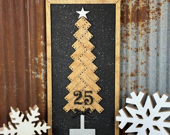 Pallet Christmas Tree and Shiplap Frame SVG Files for Glowforge