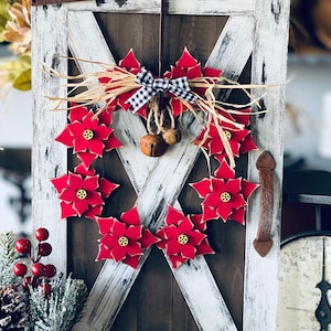 Couronne de poinsettia, téléchargement numérique ferme SVG pour Glowforge ou Laser, pas un article physique