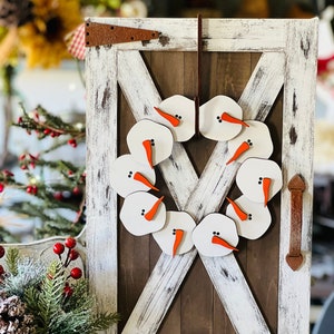 Snowman/Snowball Wreath, Farmhouse SVG Digital Download for Glowforge or Laser Not a Physical Item