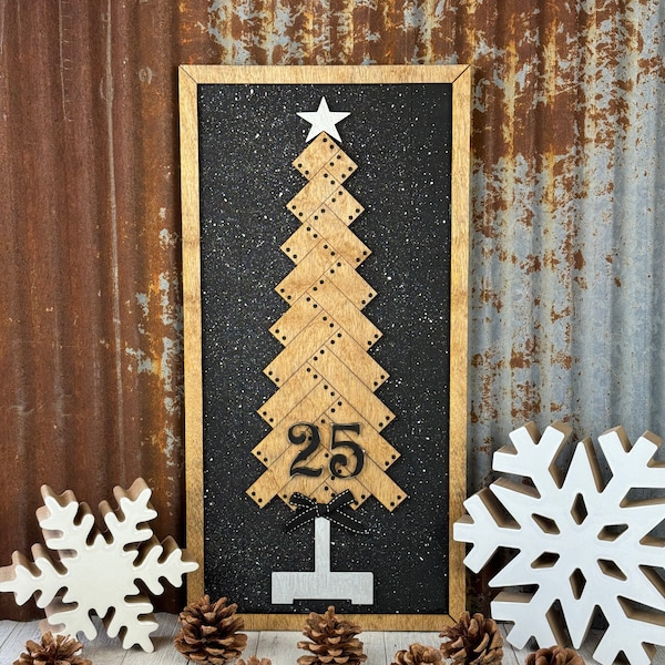Pallet Christmas Tree and Shiplap Frame SVG Files for Glowforge