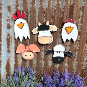 Bundle d'aimants d'animaux de la ferme en téléchargement numérique SVG pour Glowforge ou laser, pas un article physique