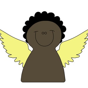Angelo afroamericano SVG: file di taglio laser Glowforge (download digitale)