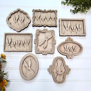 Cadres de lapin, 8 styles, téléchargement numérique Pâques SVG pour Glowforge ou laser, pas un article physique