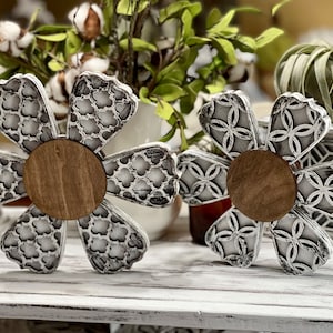 Gänseblümchen Blume, Regal Sitter, 4 Designs, Bauernhaus SVG digitaler Download für Glowforge oder Laser kein physischer Gegenstand