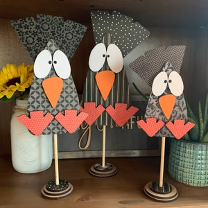 Staande Funky Black Birds Set van 3 SVG Digitale Download voor Glowforge of Laser Geen fysiek item 1/4" Base