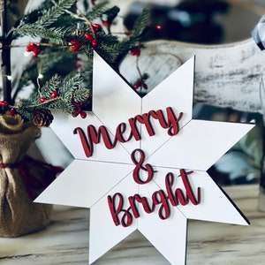 Barn Star, Merry & Bright, Shelf Sitter, Bauernhaus SVG digitaler Download für Glowforge oder Laser Kein physischer Gegenstand