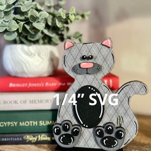 File SVG Cat Set: design tagliato al laser per Glowforge (0,19-0,22 pollici)