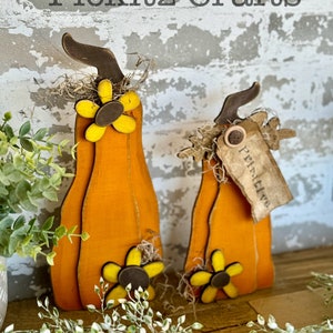 Citrouilles primitives et tournesol, 2 styles, gardienne d'étagère, téléchargement numérique ferme SVG pour Glowforge ou laser, pas un article physique