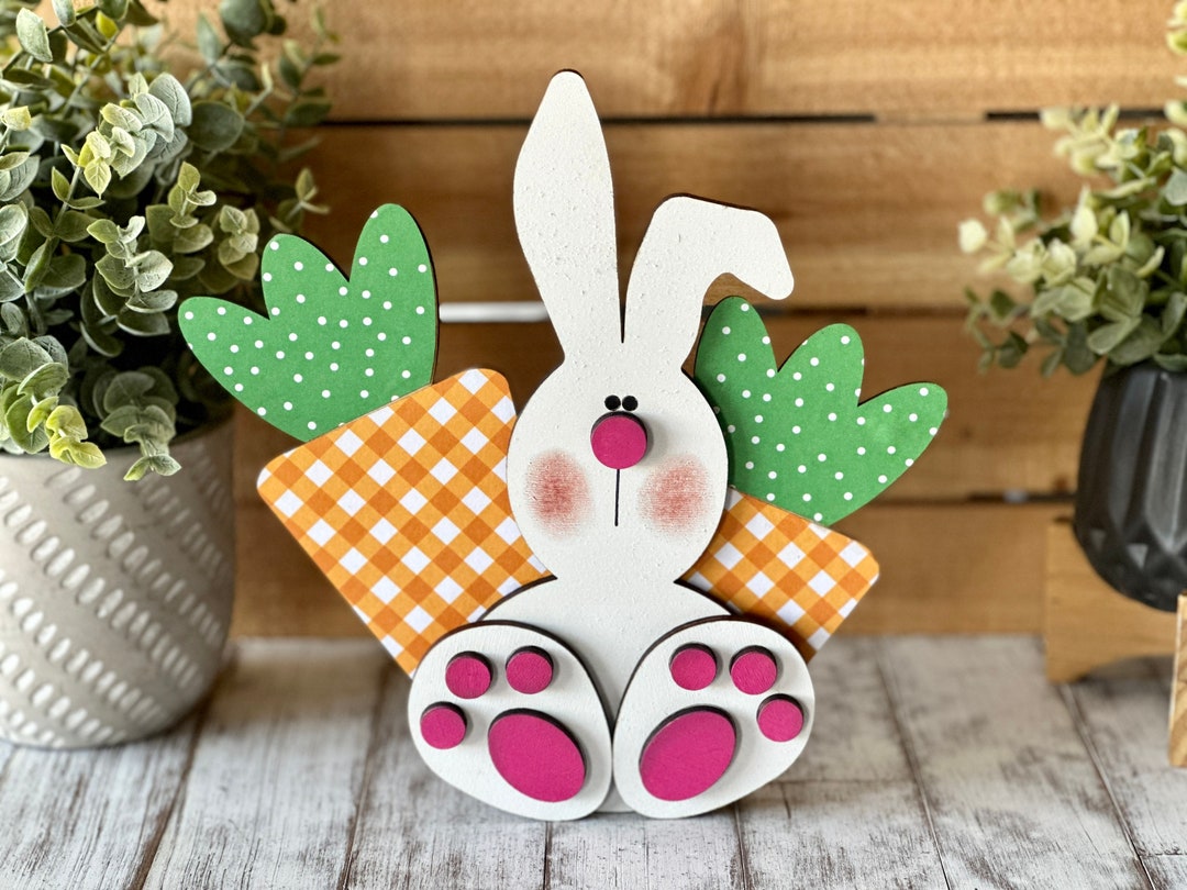 Bunny and Carrots Shelf Sitter SVG: Laser Cut File (digital Download ...