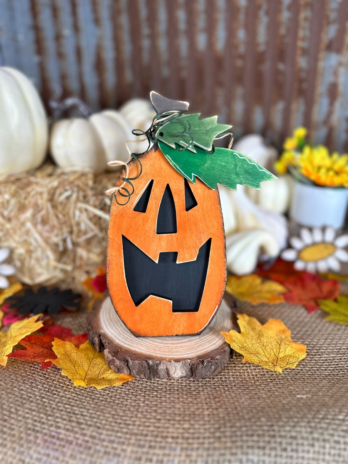 Jack O Lantern Pumpkin Shelf Sitter SVG: Farmhouse Laser Cut File ...