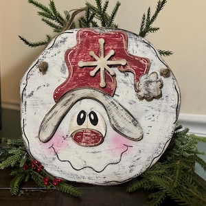 Bauernhaus Schneeball Ornament SVG: Weihnachten Türschild Laser Cut Datei (Digitaler Download)