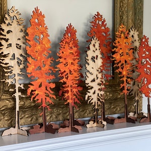 Lodge Pole Pine Trees Set di 5 di 3 stili di file SVG per Glowforge 1/8" MDF