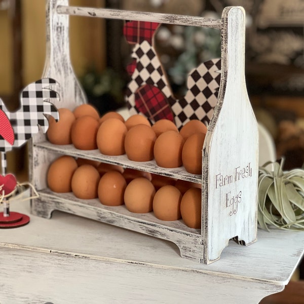 Egg Caddy/Holder Farmhouse SVG Digital Download for Glowforge or Laser Not a Physical Item .195 Inch Thick