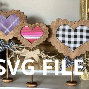 Archivo SVG de corazones de San Valentín cortados con láser para Glowforge (descarga digital)
