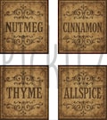 Spices Bundle, 4 Styles, Primitive Farmhouse, Instant Download, Printable 8x8, Sublimation Decoupage Cans Labels