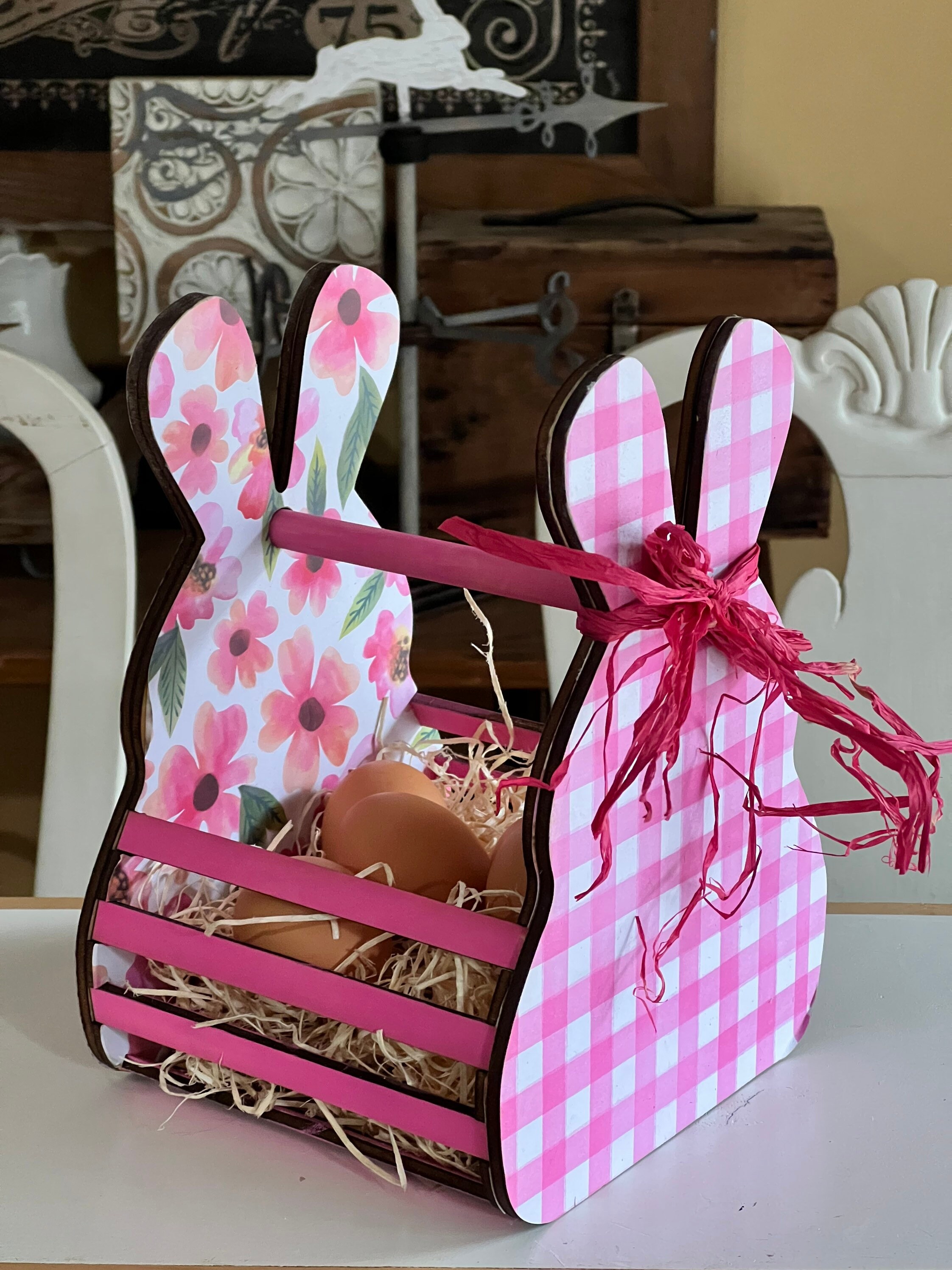 Bunny Basket SVG Digital Download for Glowforge or Laser Not a - Etsy
