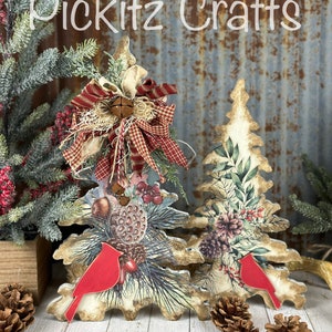 Farmhouse Christmas Tree Shelf Sitters SVG: Laser Cut File (Digital Download)