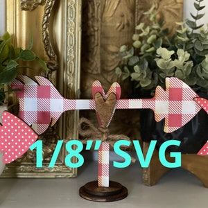 Set freccia e cuore in piedi SVG: file tagliato al laser per Glowforge