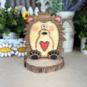 Hedgehog, Shelf Sitters, Woodland Animal SVG Digital Download para Glowforge ou Laser Not a Physical