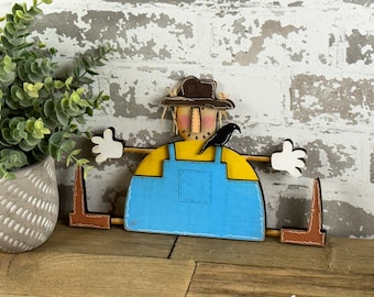 Farmhouse Scarecrow Shelf Sitter SVG: Laser Cut File (Digital Download)