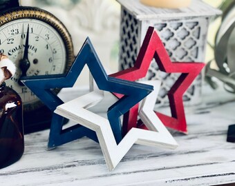 July 4th Linked Farmhouse Star SVG Digital Download for Glowforge or Laser Not a Physical Item