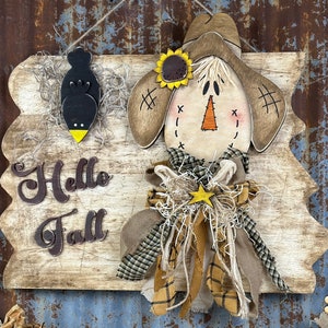 Scarecrow Door/Wall Hanging, Farmhouse SVG Digital Download for Glowforge or Laser Not a Physical Item