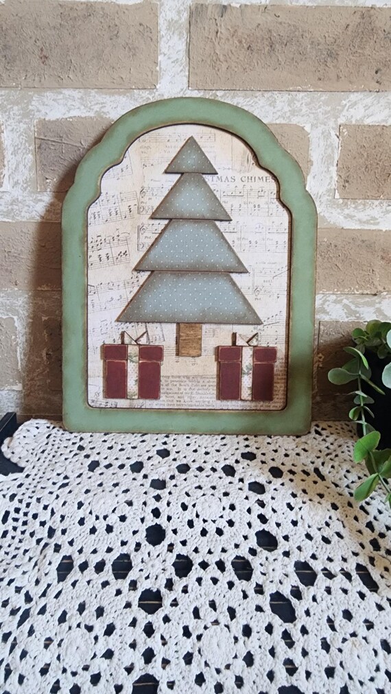 クリスマスツリー キルト 約４３cm x ４３cm m クリスマスツリー納屋キルトSVG：ファームハウスレーザーカット