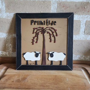 Mouton primitif dans un cadre, téléchargement numérique ferme SVG pour Glowforge ou Laser, pas un article physique