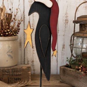 Primitive Crow with Santa Hat SVG: Christmas Laser Cut File (Digital Download)