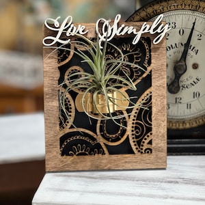 Live Simply Air Plant Holders, 2 verschillende stijlen, 3 verschillende patronen, SVG digitale download voor Glowforge of Laser geen fysiek item