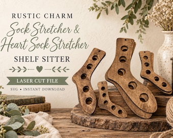 Sock Stretcher & Heart Sock Stretcher SVG Digital Download for Glowforge or Laser Not a Physical Item