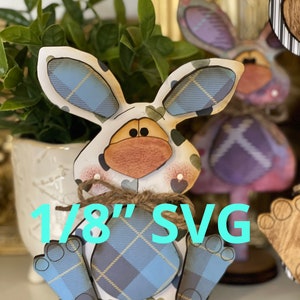 Sitzende Häschen Set von 3 SVG Digital Download für Glowforge oder Laser Kein physischer Artikel 11-.13 Zoll dick