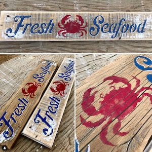 Signe de fruits de mer frais, Farmhouse SVG Digital Download pour Glowforge ou Laser Not a Physical Item