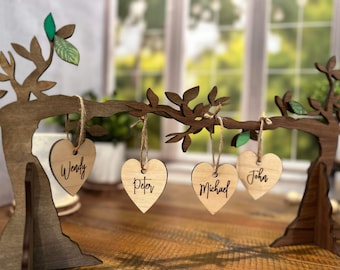 Family Tree With Hanging Hearts, Mothers Day SVG Digital Download for Glowforge or Laser Not a Physical Item .19-.22 Inch Thickness