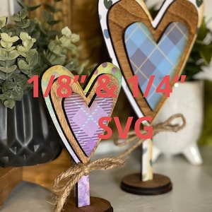 Valentine Standing Heart SVG Laser Cut File for Glowforge