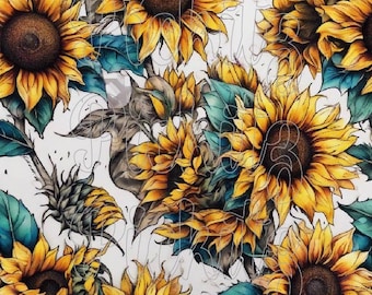 Sunflowers Primitive Farmhouse, Instant Download, Printable 8x8, Sublimation Decoupage Cans Labels