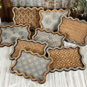 Vassoi per gingilli, 8 disegni Download digitale SVG per Glowforge o Laser Non è un elemento fisico