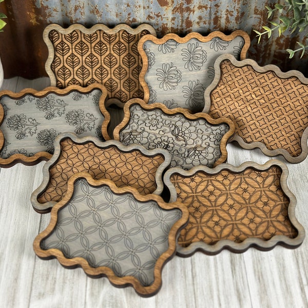 Trinket Trays, 8 Designs SVG Digital Download for Glowforge or Laser Not a Physical Item