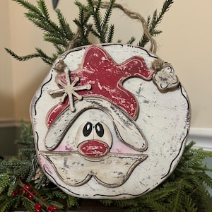 Farmhouse Santa Ornament SVG: Weihnachtstürschild (Digitaler Download)