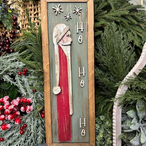 Bauernhaus Santa Rahmen SVG: Laser geschnittene Weihnachtsdekoration (Digitaler Download)