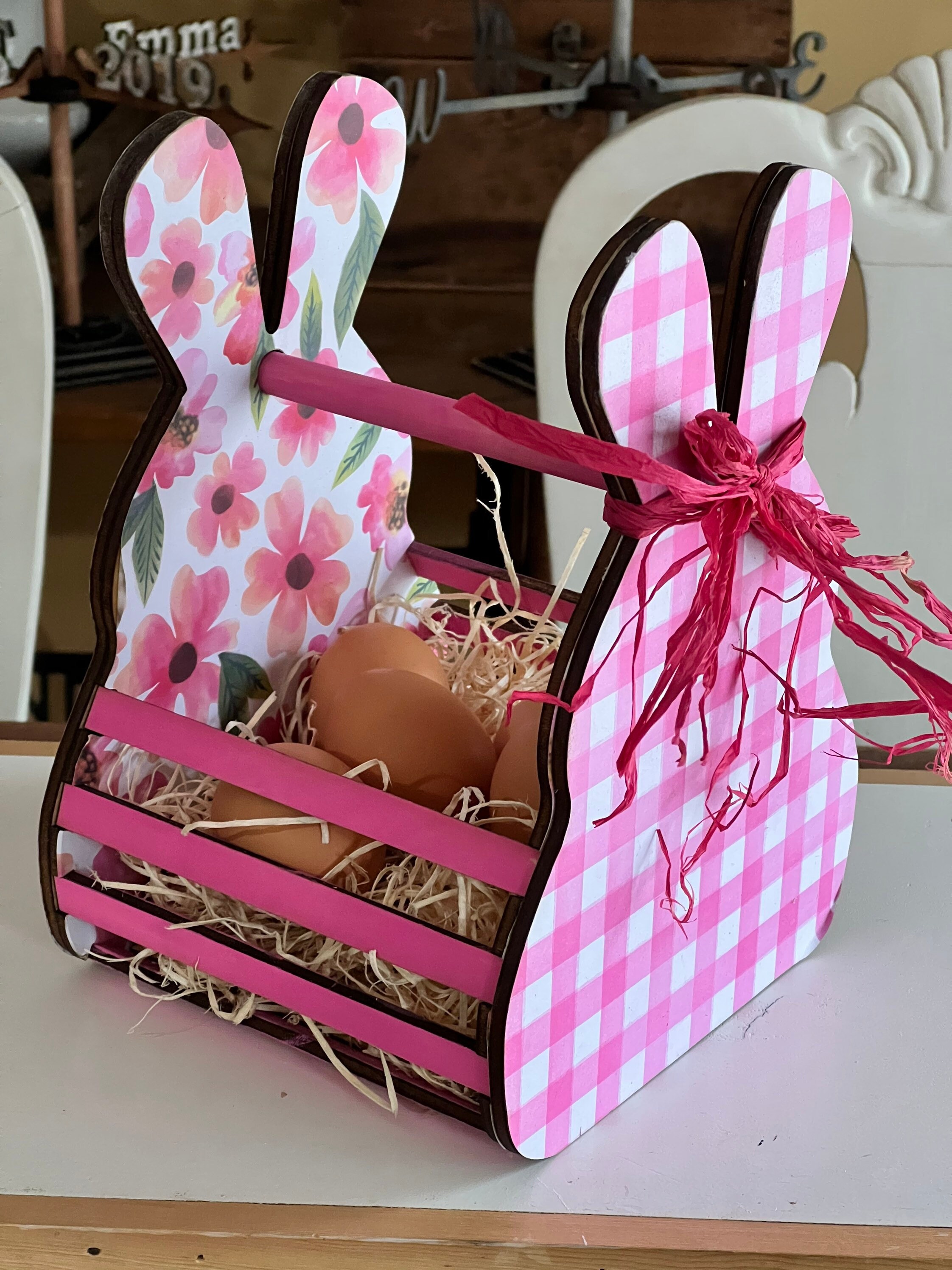 Bunny Basket SVG Digital Download for Glowforge or Laser Not a Physical ...